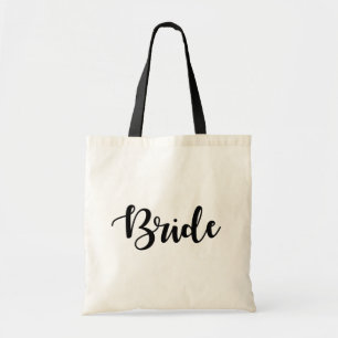 Script Font Wedding Party Bride Tote Bag