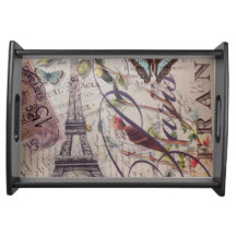 Script French country butterfly Paris Eiffel Tower