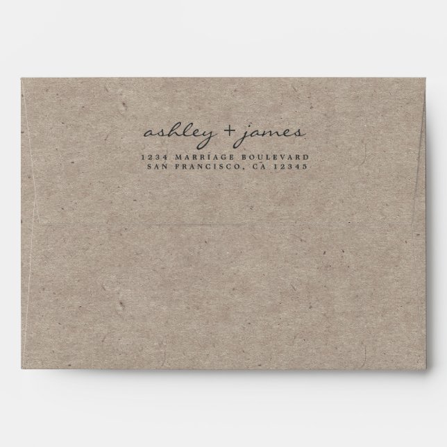 Script Future Mr Mrs Kraft Wedding Return Address Envelope (Back (Top Flap))