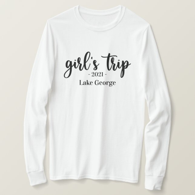 Script Girl's Trip Location and Year T-Shirt (Design Front)