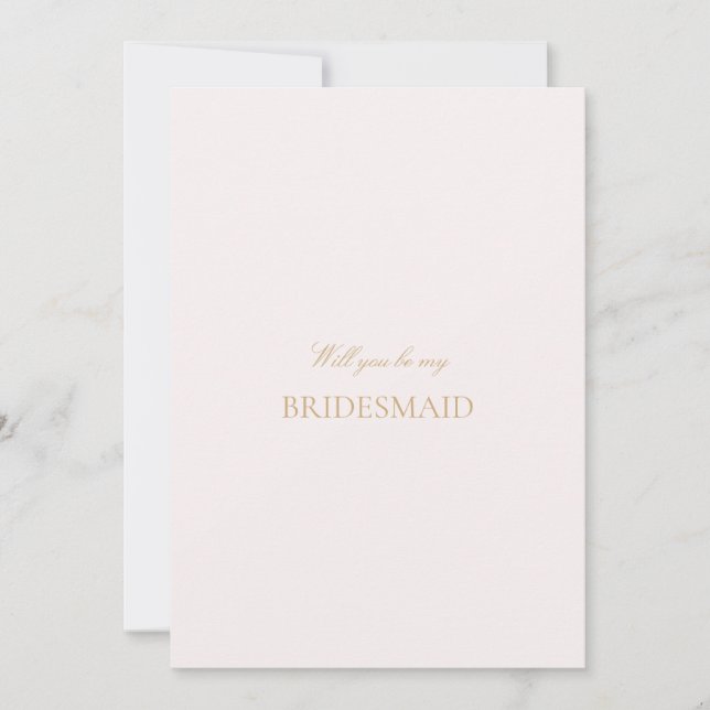 Script Gold & Blush Pink Bridesmaid Proposal Card  (Front)