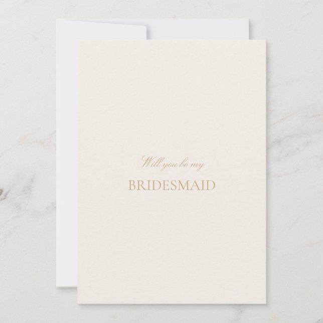 Script Gold & Ivory Bridesmaid Proposal Card  (Front)