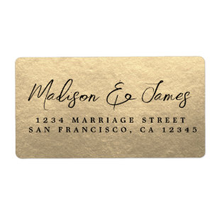 Script Gold Large Wedding Return Address