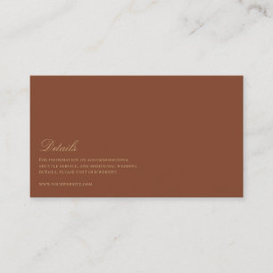 Script Gold & Terracotta Wedding Details  Enclosure Card