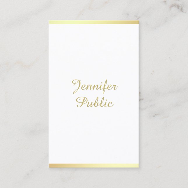 Script Golden Calligraphy Creative Pretty Modern Business Card (Front)
