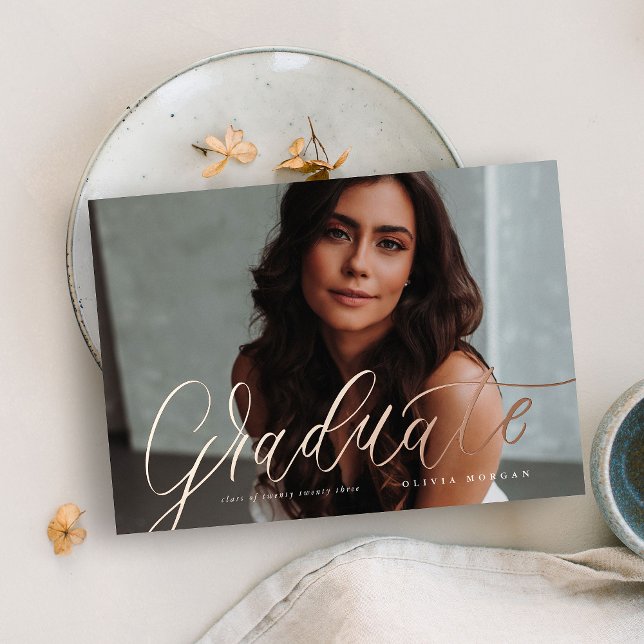 Script Grad Modern Graduation Foil Invitation (Creator Uploaded)