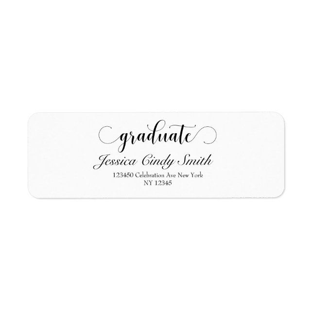 Script Graduate Customised Return Address Label (Front)