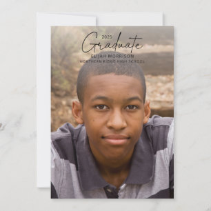 Script Graduate Minimalist Photo Graduation Party Invitation
