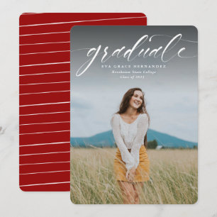 Script graduate simple one photo grad announcement
