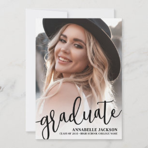 Script Graduate Simple Photo Graduation Invitation