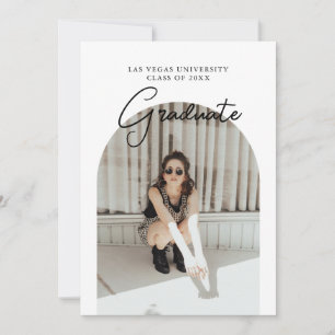 Script Graduation 2-sided Photo Portrait Party  In Invitation