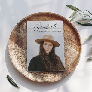 Script Graduation 2-sided Photo Portrait Party  Invitation