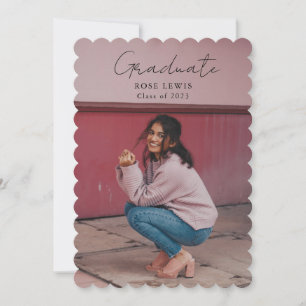 Script Graduation 2-sided Photo Portrait Party Invitation