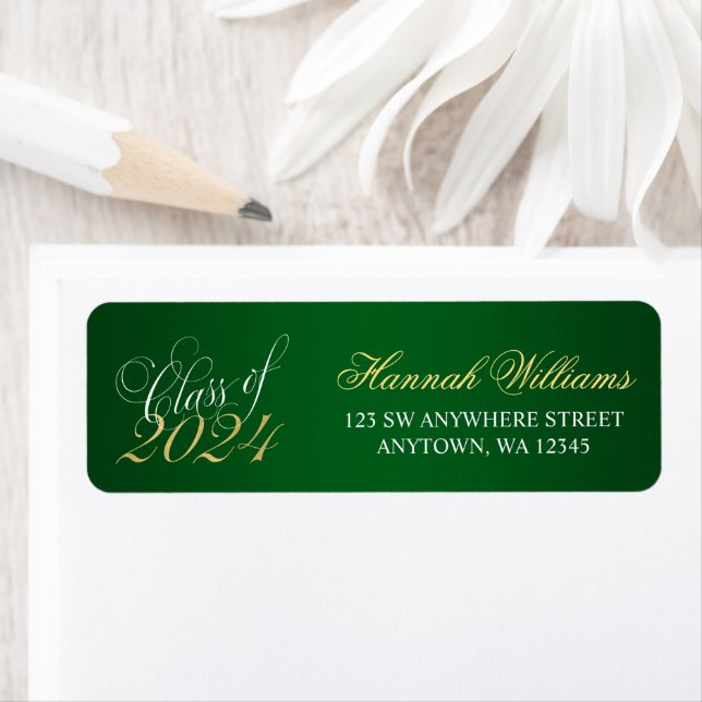 Script Green Gold 2024 Graduation Return Address (Insitu)