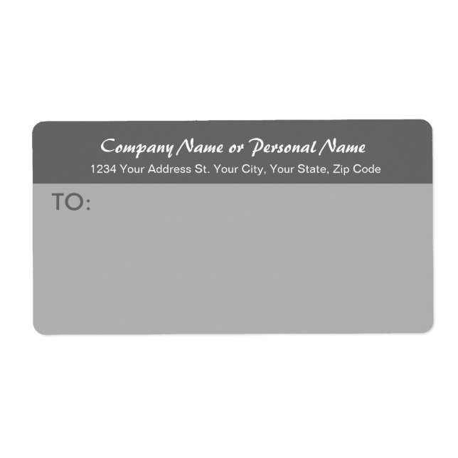 Script Grey Business Mailing Label (Front)