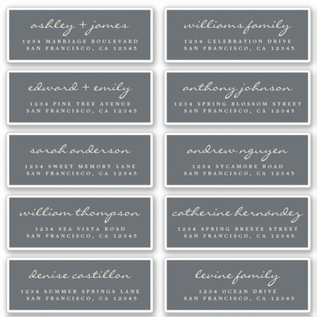 Script Guest Address Labels ORDER 6” or 8” sheet! (Front)