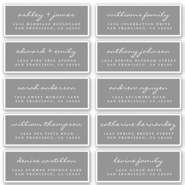 Script Guest Address Labels ORDER 6” or 8” sheet! (Front)