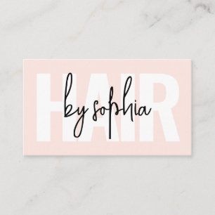 Script Hair Stylist Blush Pink Business Card