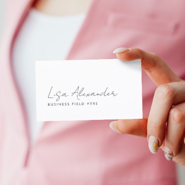 Script Hand Writing Company Name | White Business Card (Creator Uploaded)