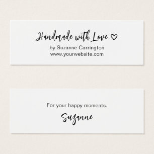 Script Handmade with Love. Custom Mini Hang Tag