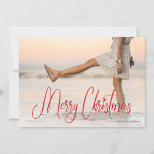 Script Handwriting Merry Christmas Photo Card