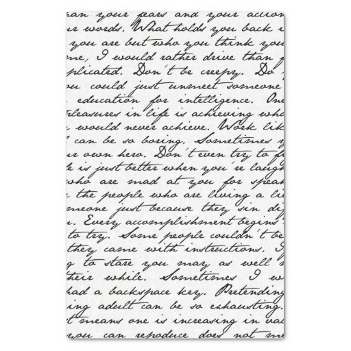 Image of Script Handwriting Tissue Paper