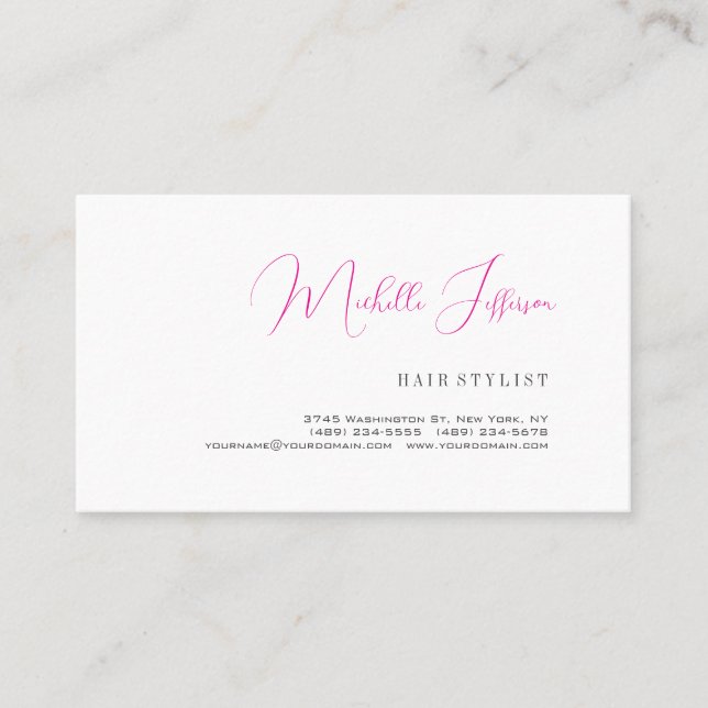 Script Handwriting Trendy Business Profile Card (Front)