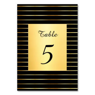 Script Handwritten Black And Gold Elegant Template Table Number