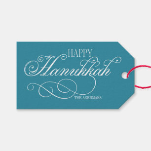 Script Happy Hanukkah Holiday Gift Tags