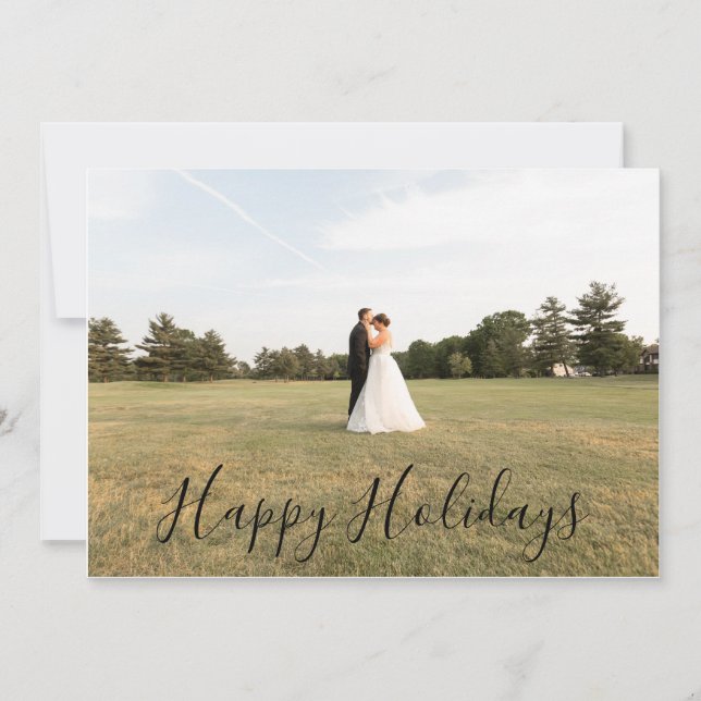 Script Happy Holidays Photo Card (Front)