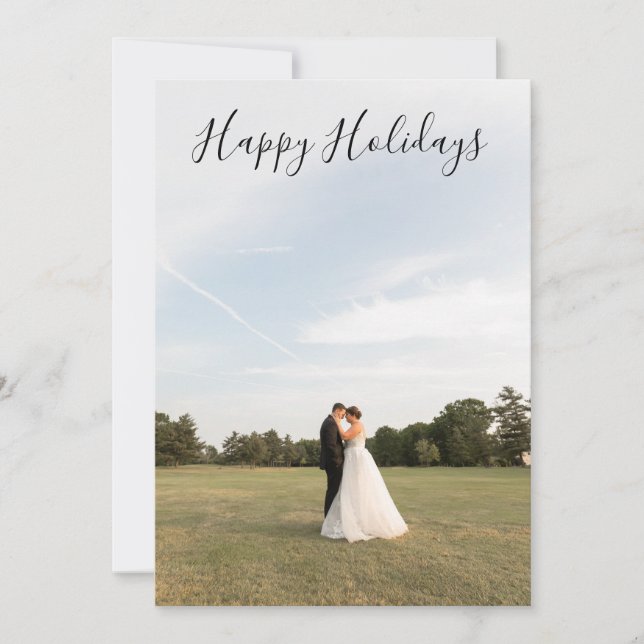 Script Happy Holidays Photo Card (Front)