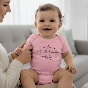Script heart Custom Auntie's Bestie Baby Bodysuit