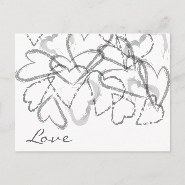 Script Hearts Postcard (Front)