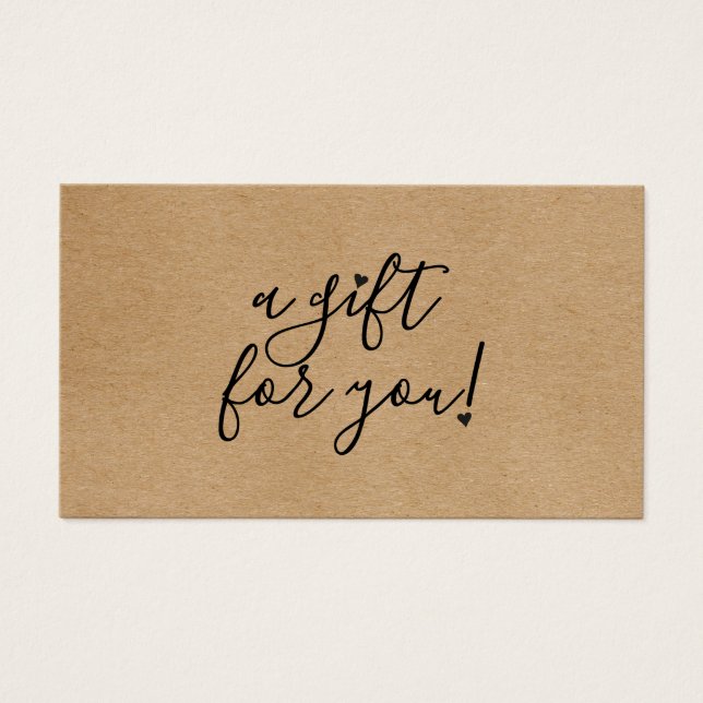 Script Hearts Rustic Kraft Gift Card (Front)