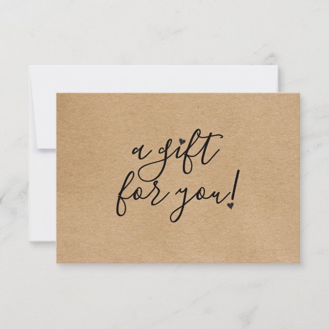 Script Hearts Rustic Kraft Gift Certificate (Front)