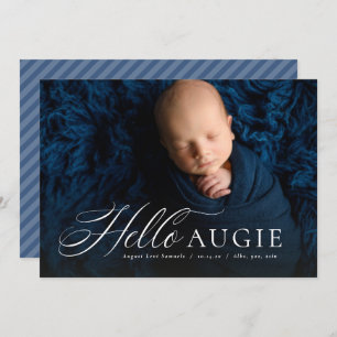 Script hello nickname classic one photo birth announcement