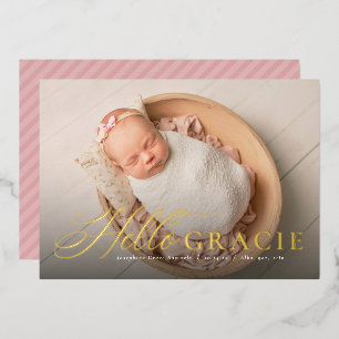 Script hello nickname pink one photo birth announc