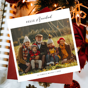 Script Hispanic Feliz Navidad Photo Christmas Holiday Card
