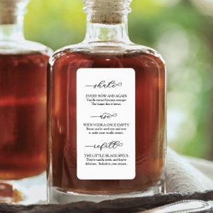 Script Homemade Vanilla Extract Instructions Label