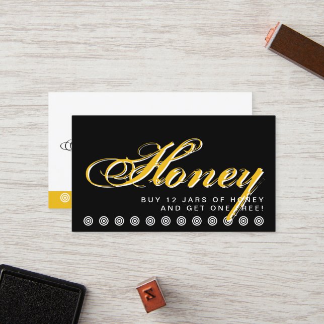 script HONEY customer loyalty card (Front/Back In Situ)
