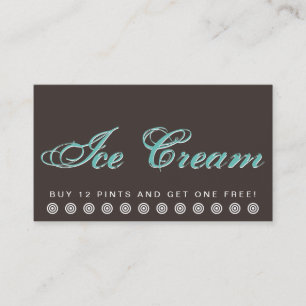 script ICE CREAM customer loyalty card