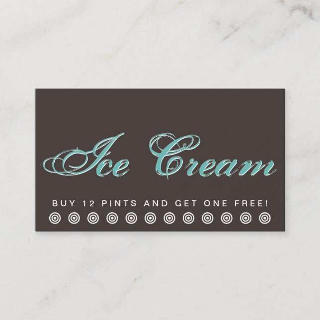 script ICE CREAM customer loyalty card (Front)