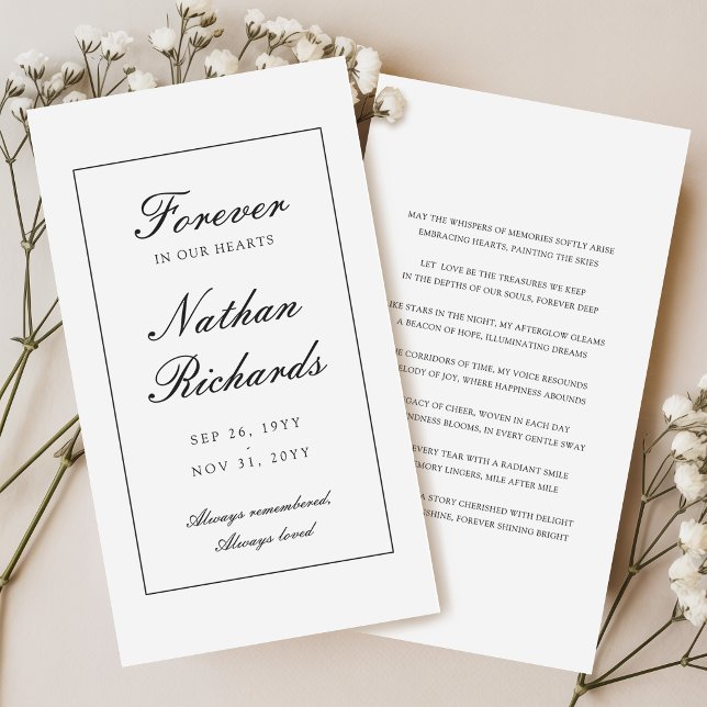 Script in Loving Memory Funeral Prayer Card (Creator Uploaded)