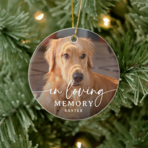 Script In Loving Memory Photo Dog Memorial Ceramic Tree Decoration