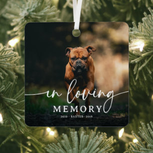 Script In Loving Memory Photo Dog Memorial Metal Tree Decoration