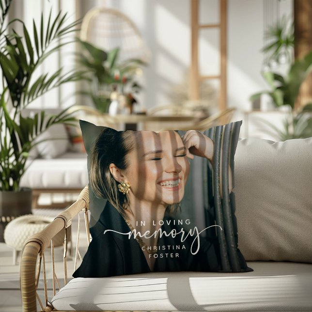 Script In Loving Memory Photo Memorial Cushion (Creator Uploaded)