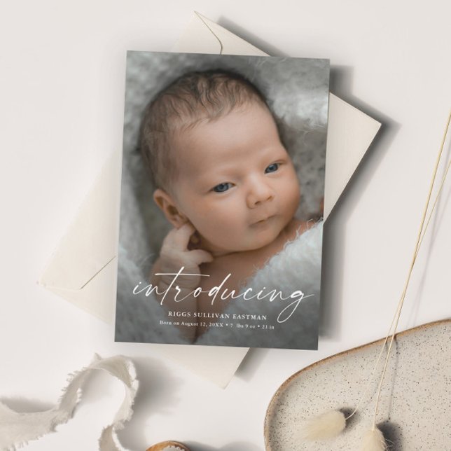 Script Introducing Baby Photo Thank You Magnetic Invitation (Creator Uploaded)