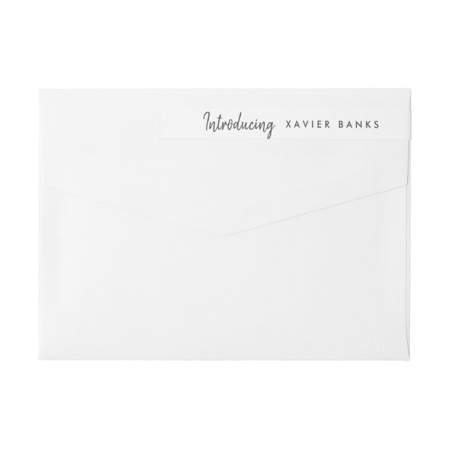 Script Introducing Baby  Wrap Around Label (Back)
