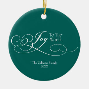 Script Joy To The World Holiday Ceramic Tree Decoration