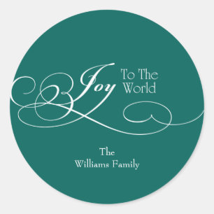 Script Joy To The World Holiday Classic Round Sticker